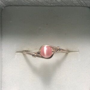 Cat’s Eye bead (Pink) Sterling Silver Ring